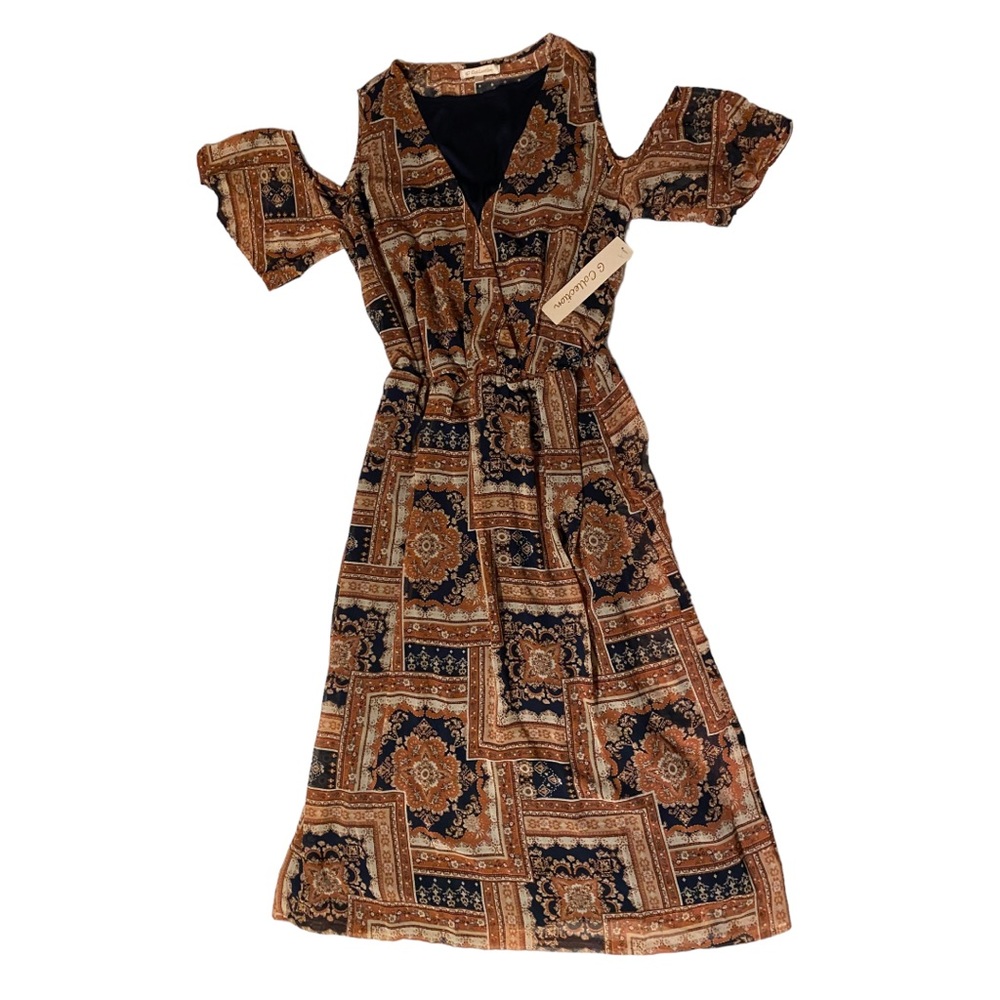Plus Size 1x paisley G Collection Long Dress